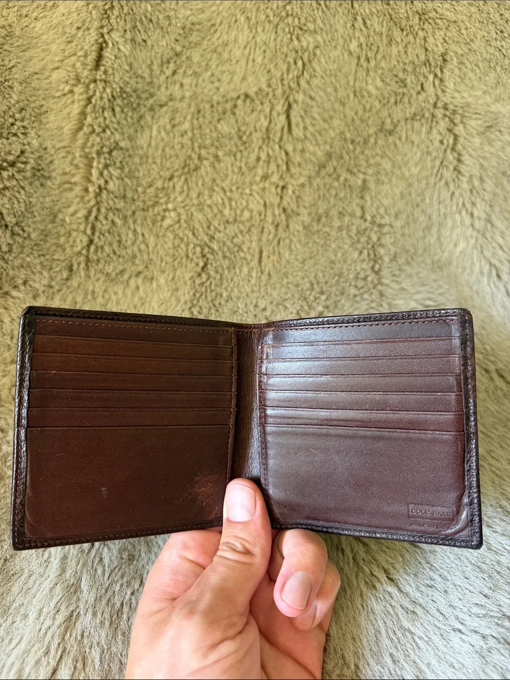 Classic Brown Leather Bi-Fold Wallet - Cole Haan